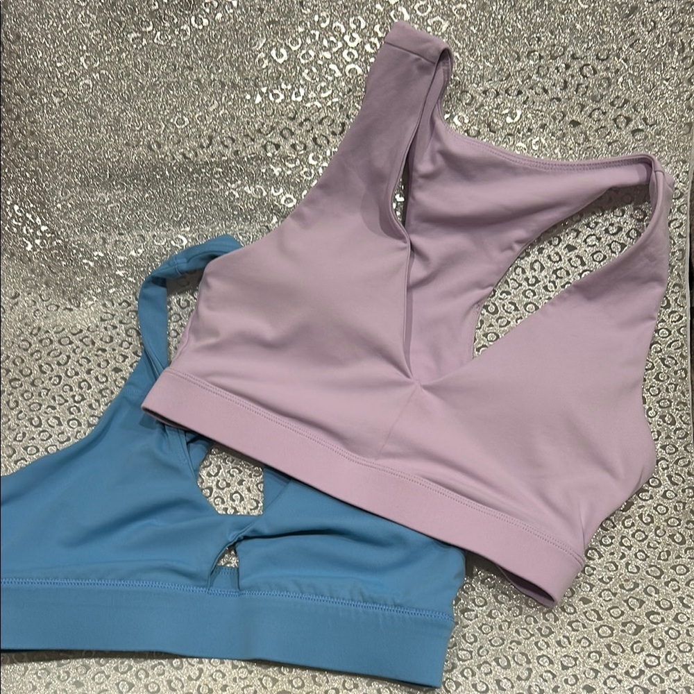 Fabletics Lavender and Blue Sports Bras